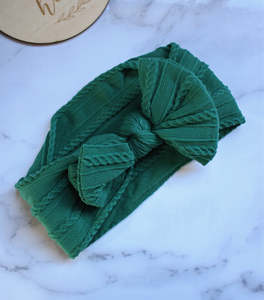 Bows 1: Stretch Bow Headband - Moss