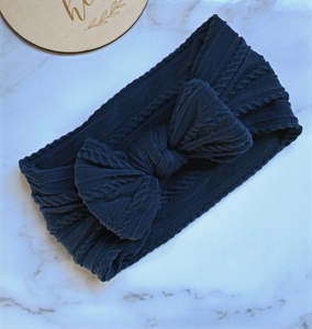 Bows 1: Stretch Bow Headband - Navy