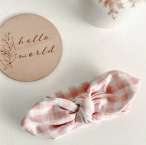 Bows 1: Peachy Pink Gingham Top Knot