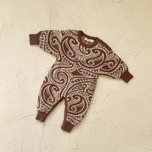 The Wolf Knit Romper - Walnut