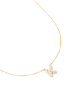 Kids Gold Cubic Zirconia Letter K Necklace