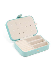 Light Blue Velvet Rectangle Jewellery Box