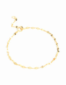 Anklets: Gold Plated Sterling Silver Chain Bracelet & Anklet Set