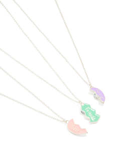 Kids Necklaces: Kids Silver Friends Forever Necklaces 3-Pack