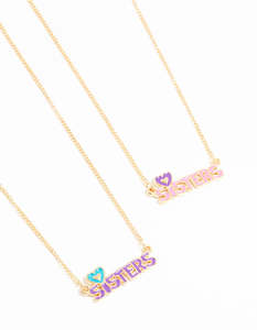 Kids Necklaces: Kids Gold Sisters BFF Necklace