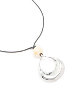 Silver & Beaded Open Pendant Necklace