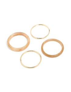 Gold & Brown Acrylic Bangles 4-Pack