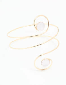 Gold Clear Gem Swirl Arm Cuff