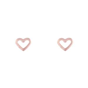 Rose Gold Open Heart Stud Earrings