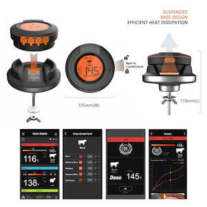 Pureq: PureQ "Man O' War 2" Wireless Through Lid BBQ Thermometer