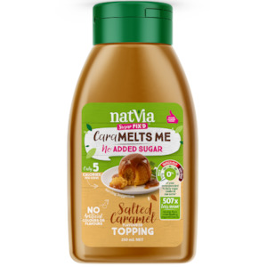 Natvia: No Added Sugar Salted Caramel Smooth Topping 250ml NEW PACKAGING