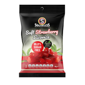 Gummies Lollies: Soft Strawberry Licorice - 80g