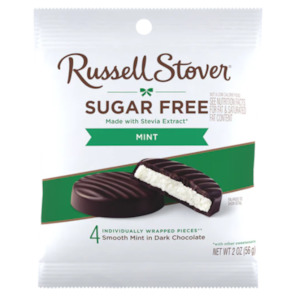 Gummies Lollies: Russell Stover Sugar Free Peg Bag Candy - Mint Patties 56g