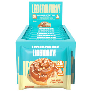 Breakfast Foods: Caramel Sticky Bun Protein Sweet Roll x 8 Pack