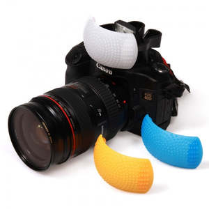 Camera Mounts: Flash Diffuser 4 Canon Nikon Olympus 3 Colors