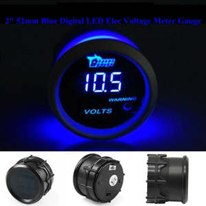 Motors Accessories: 2" 52mm Blue Digital LED Elec Volt Voltage Meter Gauge Boat Car AUTO 0~15V
