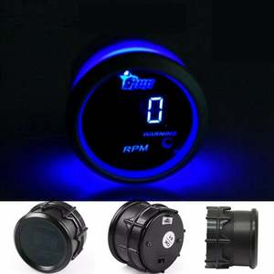 2" 52mm Blue Digital LED Elec 0-9999 RPM Tachometer Tacho Gauge