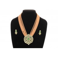 Sumptuous beaded pendant necklace