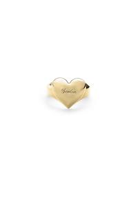 Rings: Full Heart Signet Ring - Gold Vermeil