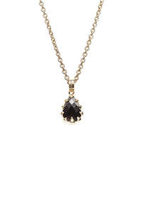 All: Love Claw Teardrop Necklace Onyx Gold Plated