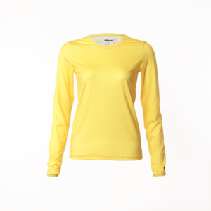 Lucke Limited Edition: Sun Yellow ☀️  | Long Sleeve Tech Tee | Recycled Ground Coffee Polyester | Female