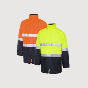 Hi Vis Outerwear: WS Workwear 4-in-1 - 2T Hoop Taped Recycled Poly Oxford Jacket