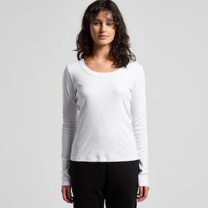 T Shirts: Women's Organic Rib L/S Tee - 4075
