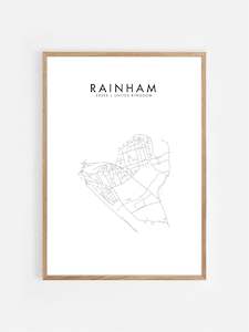 Hometown Print: RAINHAM, SUSSEX, UK HOMETOWN PRINT