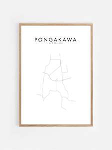 Hometown Print: PONGAKAWA, NZ HOMETOWN PRINT