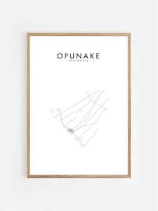 Hometown Print: OPUNAKE, NZ HOMETOWN PRINT