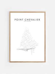 New Zealand Hometown Prints: POINT CHEVALIER, NZ HOMETOWN PRINT