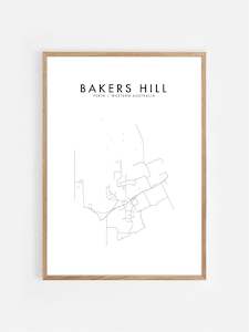 International Hometown Prints: BAKERS HILL, PERTH, AUSTRALIA HOMETOWN PRINT