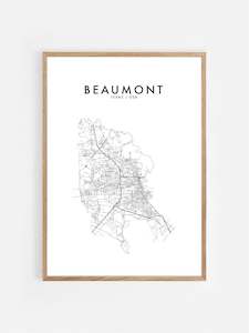 International Hometown Prints: BEAUMONT, TEXAS, USA HOMETOWN PRINT