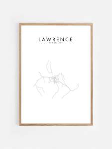 International Hometown Prints: LAWRENCE, NZ HOMETOWN PRINT