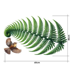 Products: SPECIAL - Single left facing fern glass decal with single Fantail 40 x 60cm