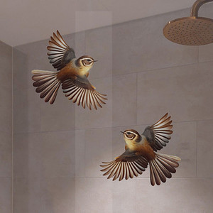 Products: SPECIAL - TWIN Fantail decal for glass 25 x 36cm