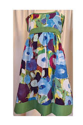 Cute Clothing: Cotton Flower Dress - Olive