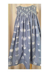Cute Clothing: Princess Dress, hand smocked silver thread