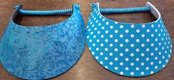 Accessories: Sun Visors - Aqua Leaf and Polka Dots