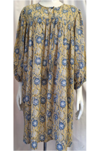 Dresses: Mustard and Blue Dress or Top