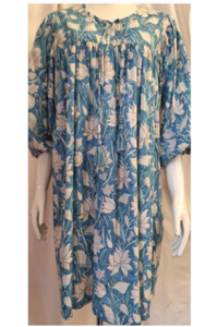 Dresses: Blue and White Floral Dress or Top