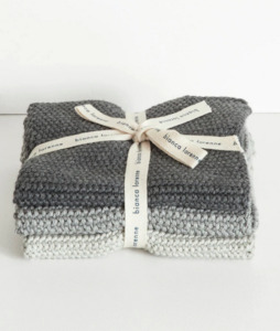 Bianca Lorenne: Lavette Grey Washcloths (Set of 3)