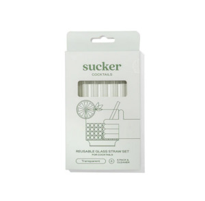 Build A Box: Cocktail Glass Drinking Straws - Transparent