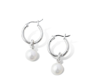 Jewellery: Silver Perle Silver Classic Hoop Earrings