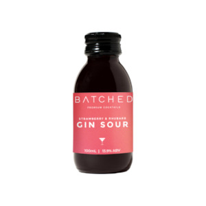 Liquor: Batched Gin Sour Strawberry & Rhubarb 100ml