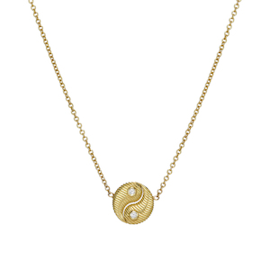 Products: MINI YIN YANG gold and diamond pendant necklace Lulu's Collective