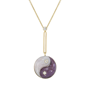 Products: DOUBLE STONE YIN YANG PENDANT - Lilac and Lavendar Jade Lulu's Collective