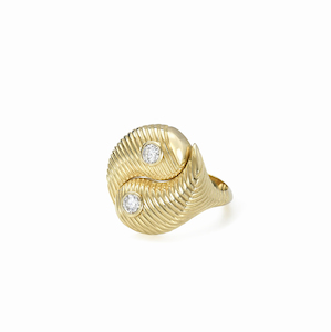 Products: ALL GOLD YIN YANG 14 - carat gold and diamond ring Lulu's Collective