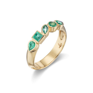 MULTI - SHAPE BEZEL EMERALD 18 - carat gold ring Lulu's Collective