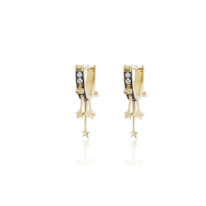 Products: LE STELLE 18 - carat gold and diamond huggie earrings Lulu's Collective